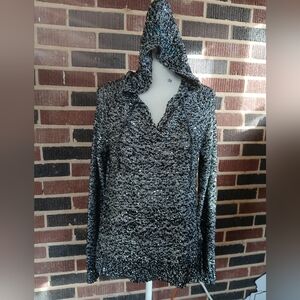 HARLEY DAVIDSON Shimmer Pullover hooded Sweater Silver & Black